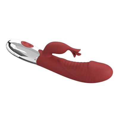 PRETTY LOVE - VIBRADOR COELHO DE JACARANDÁ 30 FUNÇÕES RECARREGÁVEL VIA USB VERMELHO - D-246044 - Dona Pimenta