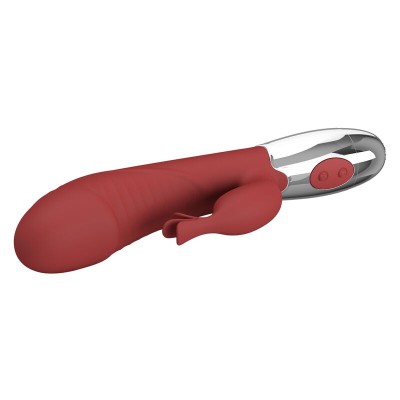 PRETTY LOVE - VIBRADOR COELHO DE JACARANDÁ 30 FUNÇÕES RECARREGÁVEL VIA USB VERMELHO - D-246044 - Dona Pimenta