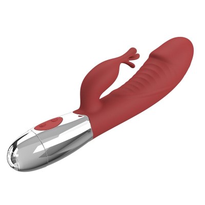 PRETTY LOVE - VIBRADOR COELHO DE JACARANDÁ 30 FUNÇÕES RECARREGÁVEL VIA USB VERMELHO - D-246044 - Dona Pimenta