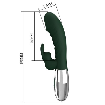 PRETTY LOVE - VIBRADOR COELHINHO NAUGHTY 30 FUNÇÕES RECARREGÁVEL VIA USB VERDE - D-246045 - Dona Pimenta