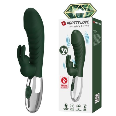 PRETTY LOVE - VIBRADOR COELHINHO NAUGHTY 30 FUNÇÕES RECARREGÁVEL VIA USB VERDE - D-246045 - Dona Pimenta