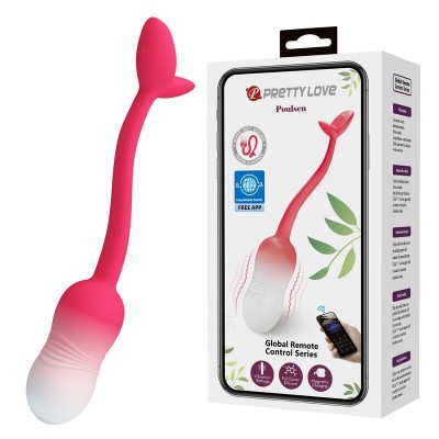 PRETTY LOVE - OVO VIBRATÓRIO COM CONTROLE POR APP PULSEN, 12 FUNÇÕES, RECARREGÁVEL VIA USB, ROSA - D-246046 - Dona Pimenta