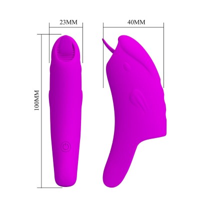PRETTY LOVE - VIBRADOR DE DEDO RECARREGÁVEL PETERSON HONEY FINGER ROXO - D-246060 - Dona Pimenta
