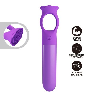 PRETTY LOVE - MINI VIBRADOR MASSAGEADOR RECARREGÁVEL GIANA ROXO - D-246061 - Dona Pimenta