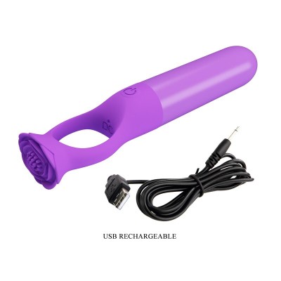 PRETTY LOVE - MINI VIBRADOR MASSAGEADOR RECARREGÁVEL GIANA ROXO - D-246061 - Dona Pimenta