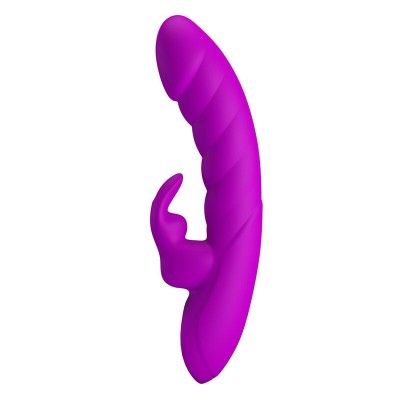 PRETTY LOVE - MONICA VIBRADOR RECARREGÁVEL COM DUPLA ESTIMULAÇÃO PARA PONTO G E CLITÓRIS ROXO - D-246064 - Dona Pimenta