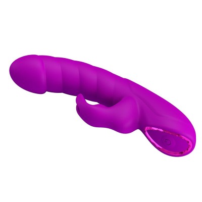 PRETTY LOVE - MONICA VIBRADOR RECARREGÁVEL COM DUPLA ESTIMULAÇÃO PARA PONTO G E CLITÓRIS ROXO - D-246064 - Dona Pimenta