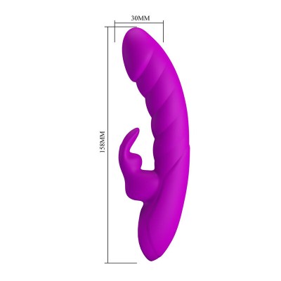 PRETTY LOVE - MONICA VIBRADOR RECARREGÁVEL COM DUPLA ESTIMULAÇÃO PARA PONTO G E CLITÓRIS ROXO - D-246064 - Dona Pimenta