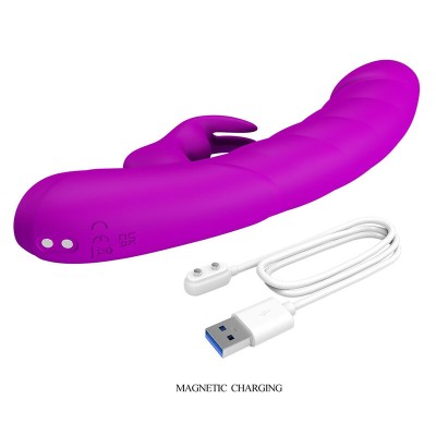 PRETTY LOVE - MONICA VIBRADOR RECARREGÁVEL COM DUPLA ESTIMULAÇÃO PARA PONTO G E CLITÓRIS ROXO - D-246064 - Dona Pimenta