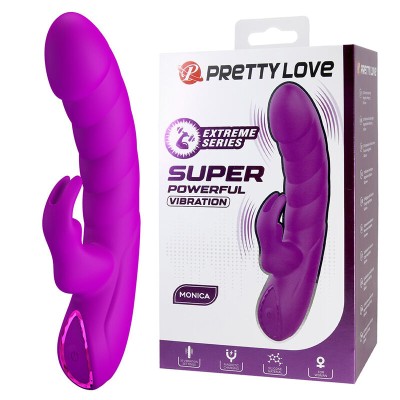 PRETTY LOVE - MONICA VIBRADOR RECARREGÁVEL COM DUPLA ESTIMULAÇÃO PARA PONTO G E CLITÓRIS ROXO - D-246064 - Dona Pimenta