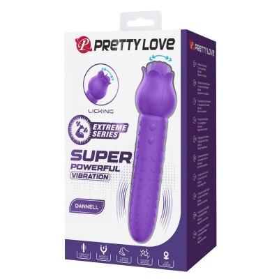 PRETTY LOVE - Vibrador estimulador oral e clitoriano recarregável DANNELL, roxo - D-246065 - Dona Pimenta