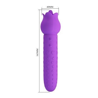 PRETTY LOVE - Vibrador estimulador oral e clitoriano recarregável DANNELL, roxo - D-246065 - Dona Pimenta