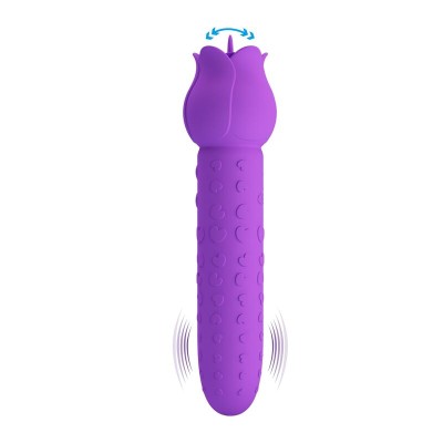 PRETTY LOVE - Vibrador estimulador oral e clitoriano recarregável DANNELL, roxo - D-246065 - Dona Pimenta