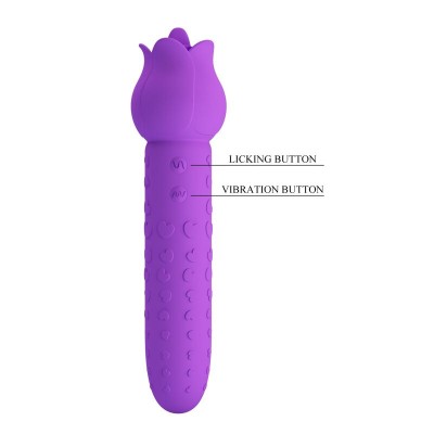 PRETTY LOVE - Vibrador estimulador oral e clitoriano recarregável DANNELL, roxo - D-246065 - Dona Pimenta