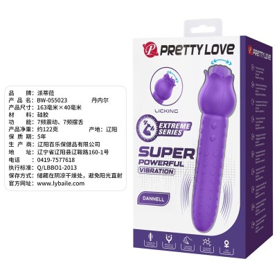 PRETTY LOVE - Vibrador estimulador oral e clitoriano recarregável DANNELL, roxo - D-246065 - Dona Pimenta
