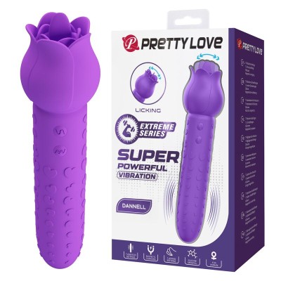 PRETTY LOVE - Vibrador estimulador oral e clitoriano recarregável DANNELL, roxo - D-246065 - Dona Pimenta