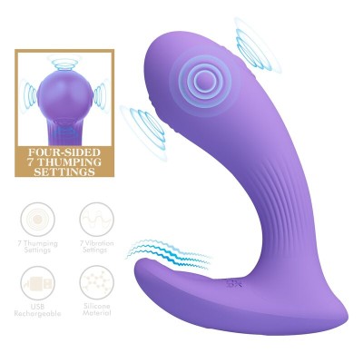 PRETTY LOVE - VIBRADOR DE DUPLA ESTIMULAÇÃO RECARREGÁVEL ANDROMEDA ROXO - D-246078 - Dona Pimenta
