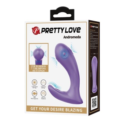 PRETTY LOVE - VIBRADOR DE DUPLA ESTIMULAÇÃO RECARREGÁVEL ANDROMEDA ROXO - D-246078 - Dona Pimenta
