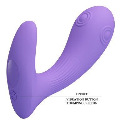 PRETTY LOVE - VIBRADOR DE DUPLA ESTIMULAÇÃO RECARREGÁVEL ANDROMEDA ROXO - D-246078 - Dona Pimenta