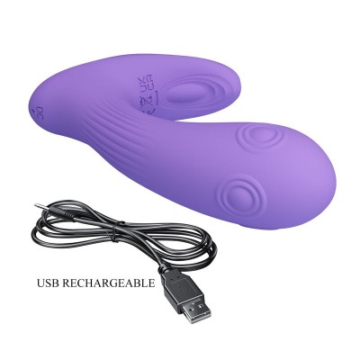 PRETTY LOVE - VIBRADOR DE DUPLA ESTIMULAÇÃO RECARREGÁVEL ANDROMEDA ROXO - D-246078 - Dona Pimenta