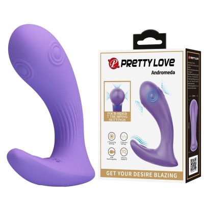 PRETTY LOVE - VIBRADOR DE DUPLA ESTIMULAÇÃO RECARREGÁVEL ANDROMEDA ROXO - D-246078 - Dona Pimenta