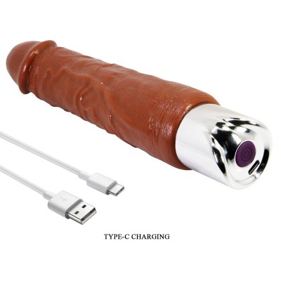 PRETTY LOVE - VIBRADOR REALISTA PROFISSIONAL 23,5 CM Ø 4,8 CM MARROM - D-246087 - Dona Pimenta