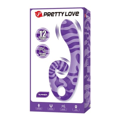 PRETTY LOVE - SUMMER VIBRADOR DE DUAS PONTAS COM ALÇA 19 CM Ø 3,5 CM ROXO - D-246088 - Dona Pimenta