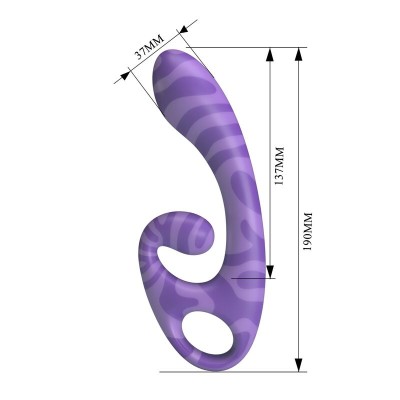 PRETTY LOVE - SUMMER VIBRADOR DE DUAS PONTAS COM ALÇA 19 CM Ø 3,5 CM ROXO - D-246088 - Dona Pimenta