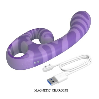 PRETTY LOVE - SUMMER VIBRADOR DE DUAS PONTAS COM ALÇA 19 CM Ø 3,5 CM ROXO - D-246088 - Dona Pimenta