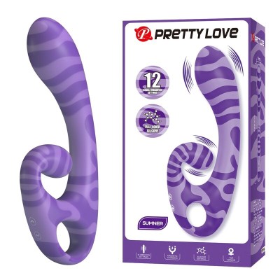 PRETTY LOVE - SUMMER VIBRADOR DE DUAS PONTAS COM ALÇA 19 CM Ø 3,5 CM ROXO - D-246088 - Dona Pimenta