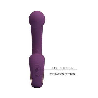 PRETTY LOVE - BRYNNLEE VIBRADOR RECARREGÁVEL COM ESTIMULADOR ORAL, 10 VIBRAÇÕES E 5 FUNÇÕES DE LAMBIDA, ROXO - D-246128 - Dona P