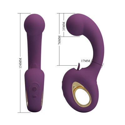 PRETTY LOVE - BRYNNLEE VIBRADOR RECARREGÁVEL COM ESTIMULADOR ORAL, 10 VIBRAÇÕES E 5 FUNÇÕES DE LAMBIDA, ROXO - D-246128 - Dona P