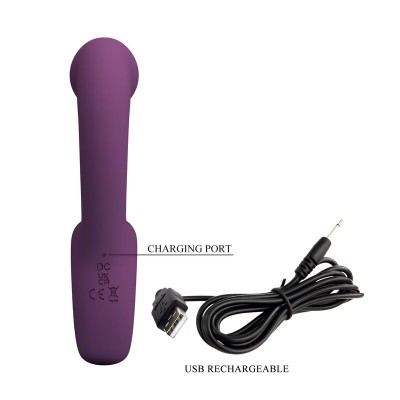 PRETTY LOVE - BRYNNLEE VIBRADOR RECARREGÁVEL COM ESTIMULADOR ORAL, 10 VIBRAÇÕES E 5 FUNÇÕES DE LAMBIDA, ROXO - D-246128 - Dona P