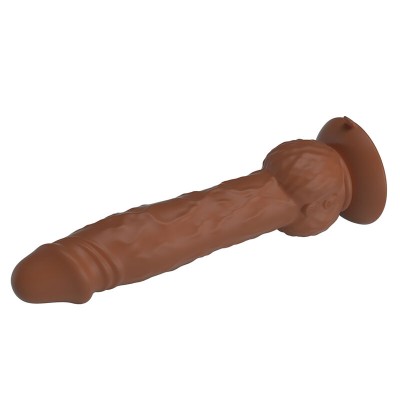 PRETTY LOVE - EREN, DILDO VIBRATÓRIO COM EMPURRAÇÃO, 20,5 CM Ø 4,5 CM, MARROM - D-246151 - Dona Pimenta