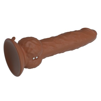 PRETTY LOVE - EREN, DILDO VIBRATÓRIO COM EMPURRAÇÃO, 20,5 CM Ø 4,5 CM, MARROM - D-246151 - Dona Pimenta