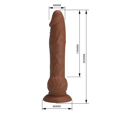 PRETTY LOVE - EREN, DILDO VIBRATÓRIO COM EMPURRAÇÃO, 20,5 CM Ø 4,5 CM, MARROM - D-246151 - Dona Pimenta