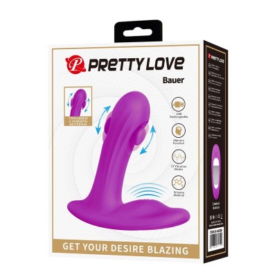 PRETTY LOVE - MASSAGEADOR DE PRÓSTATA RECARREGÁVEL BAUER COM 12 MODOS - ROXO - D-246155 - Dona Pimenta