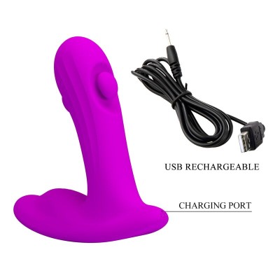 PRETTY LOVE - MASSAGEADOR DE PRÓSTATA RECARREGÁVEL BAUER COM 12 MODOS - ROXO - D-246155 - Dona Pimenta