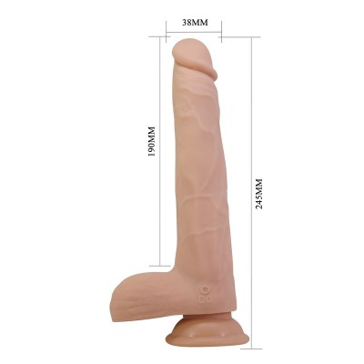 PRETTY LOVE - NOLAN DILDO VIBRATÓRIO COM CONTROLE REMOTO, 24,5 CM Ø 5 CM NATURAL - D-246166 - Dona Pimenta