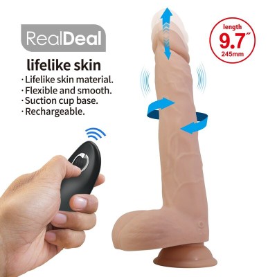 PRETTY LOVE - NOLAN DILDO VIBRATÓRIO COM CONTROLE REMOTO, 24,5 CM Ø 5 CM NATURAL - D-246166 - Dona Pimenta