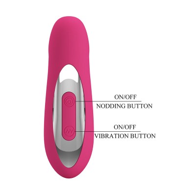 PRETTY LOVE - DUDEN VIBRADOR DE SILICONE RECARREGÁVEL COM 12 MODOS DE VIBRAÇÃO E 3 MODOS DE BALANÇO, ROSA. - D-246860 - Dona Pim