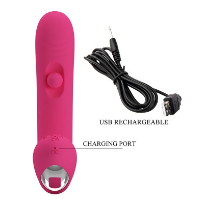 PRETTY LOVE - DUDEN VIBRADOR DE SILICONE RECARREGÁVEL COM 12 MODOS DE VIBRAÇÃO E 3 MODOS DE BALANÇO, ROSA. - D-246860 - Dona Pim