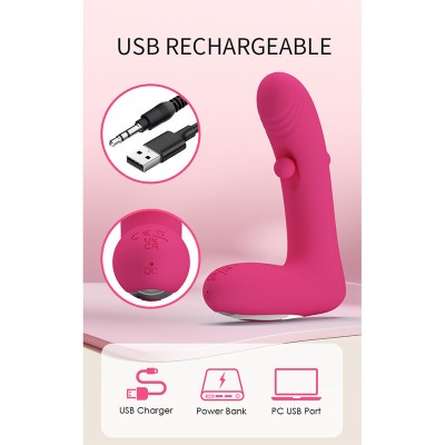 PRETTY LOVE - DUDEN VIBRADOR DE SILICONE RECARREGÁVEL COM 12 MODOS DE VIBRAÇÃO E 3 MODOS DE BALANÇO, ROSA. - D-246860 - Dona Pim