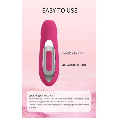 PRETTY LOVE - DUDEN VIBRADOR DE SILICONE RECARREGÁVEL COM 12 MODOS DE VIBRAÇÃO E 3 MODOS DE BALANÇO, ROSA. - D-246860 - Dona Pim