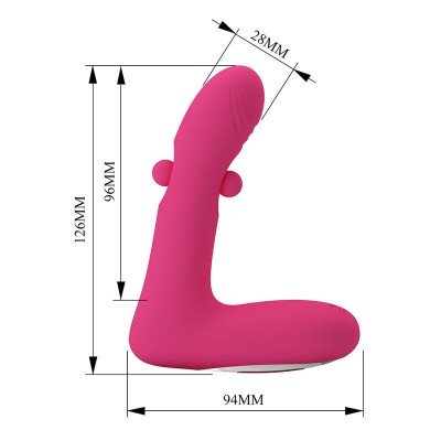 PRETTY LOVE - DUDEN VIBRADOR DE SILICONE RECARREGÁVEL COM 12 MODOS DE VIBRAÇÃO E 3 MODOS DE BALANÇO, ROSA. - D-246860 - Dona Pim