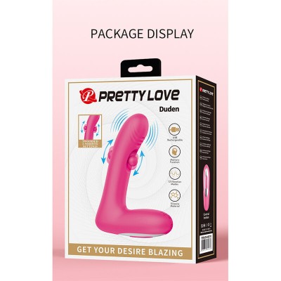 PRETTY LOVE - DUDEN VIBRADOR DE SILICONE RECARREGÁVEL COM 12 MODOS DE VIBRAÇÃO E 3 MODOS DE BALANÇO, ROSA. - D-246860 - Dona Pim