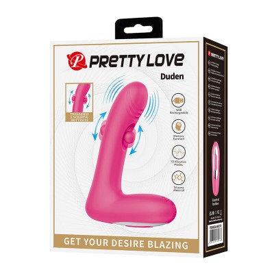 PRETTY LOVE - DUDEN VIBRADOR DE SILICONE RECARREGÁVEL COM 12 MODOS DE VIBRAÇÃO E 3 MODOS DE BALANÇO, ROSA. - D-246860 - Dona Pim
