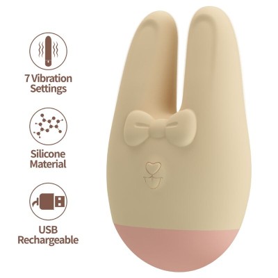 ROMANCE - BUNNY ESTIMULADOR EXTERNO COM 7 MODOS DE VIBRAÇÃO - D-246867 - Dona Pimenta