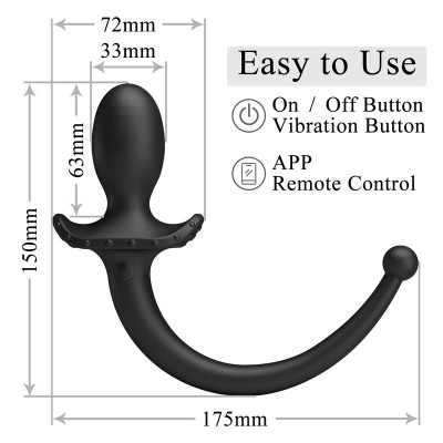 PRETTY LOVE - VIBRADOR ANAL E PERÍNEO COM CONTROLE POR APLICATIVO ANTHONY, PRETO - D-246056 - Dona Pimenta