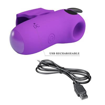 PRETTY LOVE - ESTIMULADOR DE DEDOS RECARREGÁVEL ROXO MAGIC DEVIL - D-246032 - Dona Pimenta